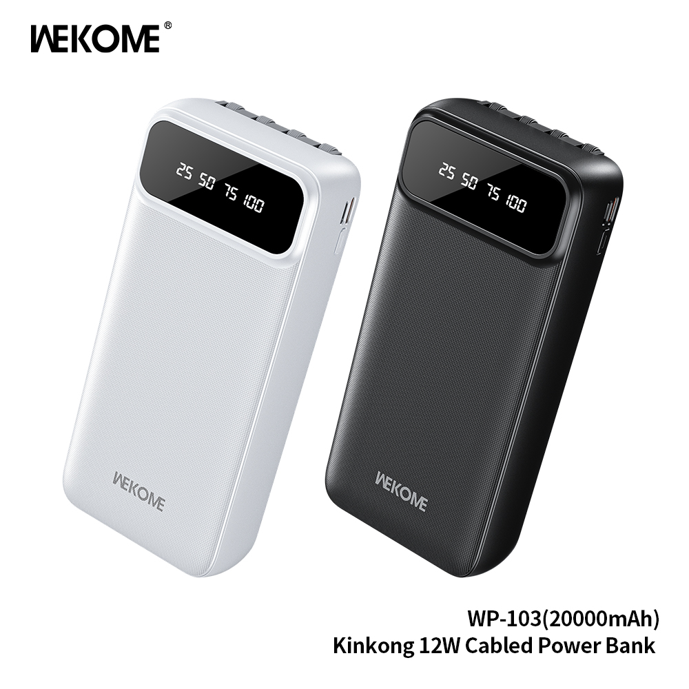 WEKOME WP-103 12W  20000mAh Cabled Power Bank