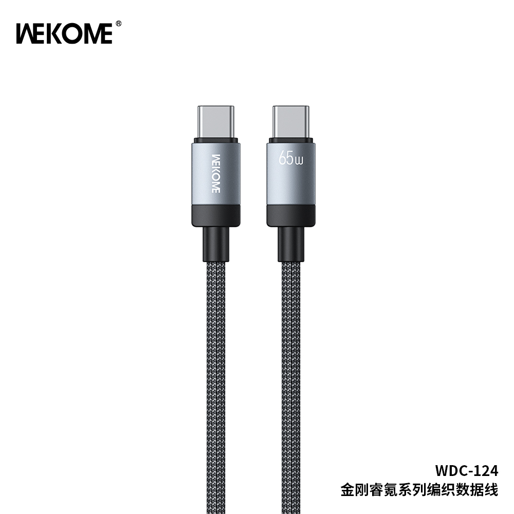 WEKOME WDC-124 Kinkong Raycor Series   Braided Fast Charging Cable 65W(C-C)