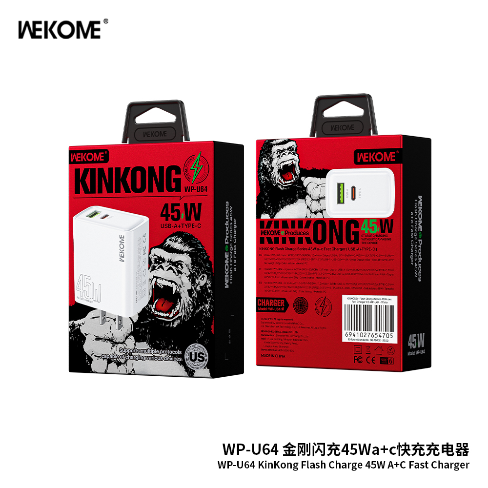 WEKOME  WP-U64 KinKong Flash charge 45W A+C Fast charger